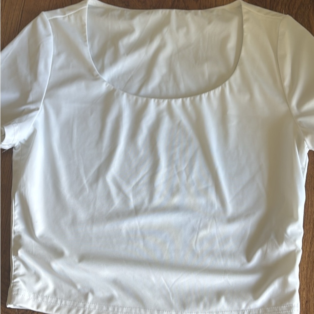 White Scoop Neck Top